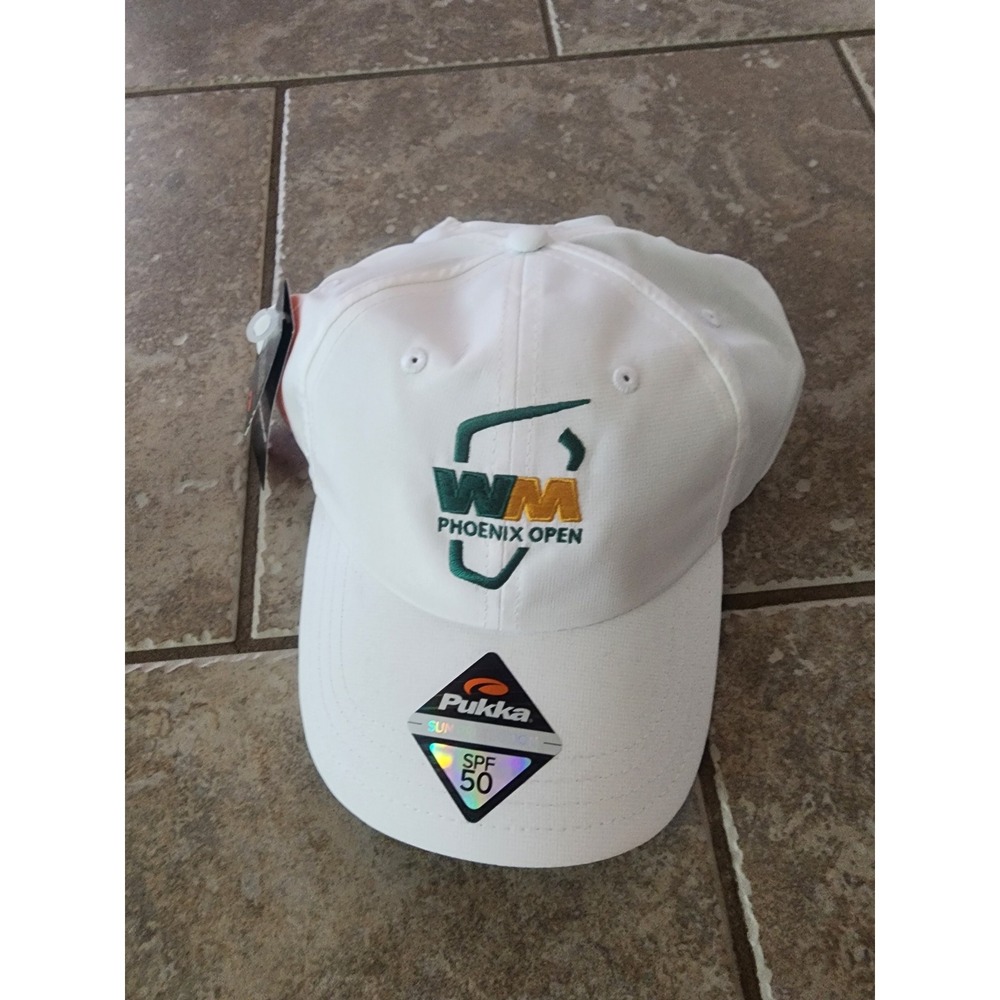 Pukka WM Phoenix Open Golf Hat White SPF 50 Adjustable Baseball Cap New